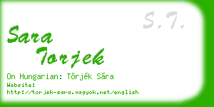 sara torjek business card